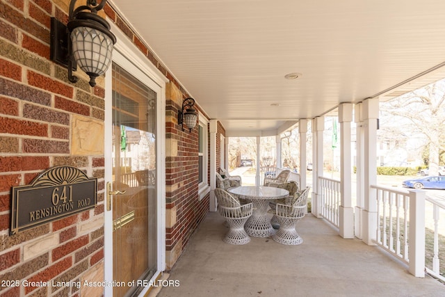 view of patio / terrace with a porch