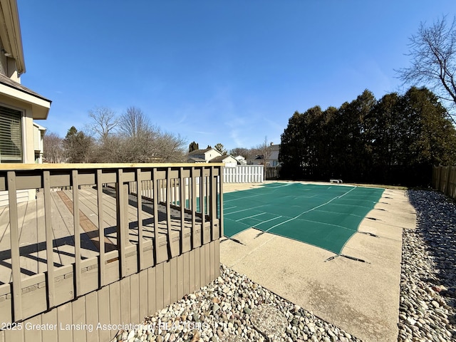 view of pool featuring fence and a fenced in pool