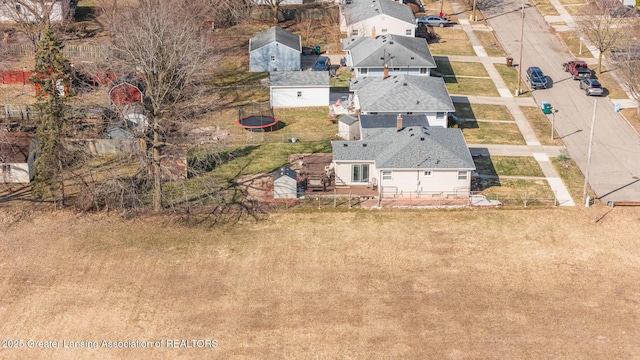 bird's eye view with a residential view