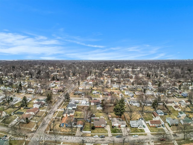 bird's eye view with a residential view