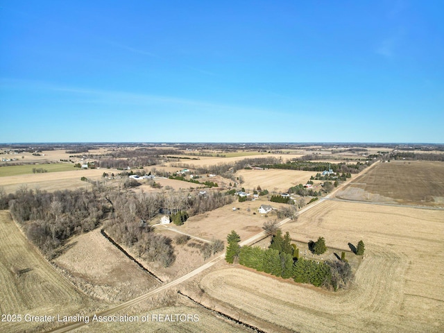 drone / aerial view with a rural view