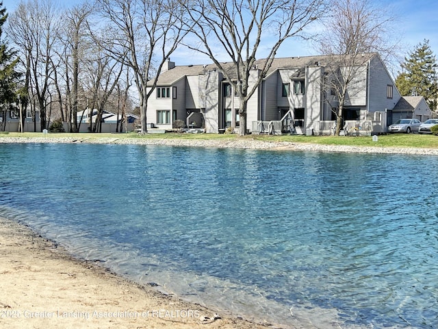 property view of water with a residential view