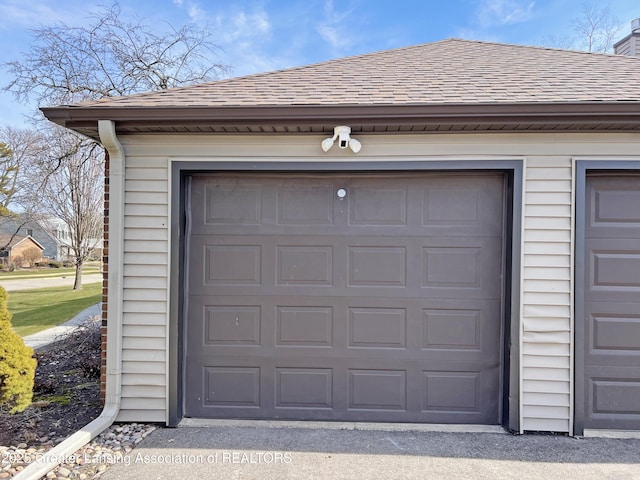 view of garage