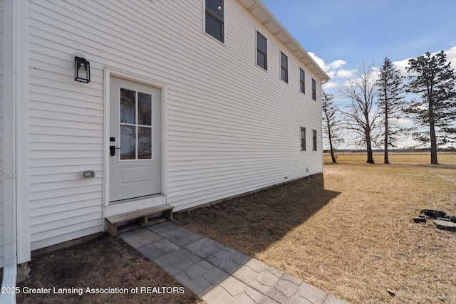 exterior space with a lawn