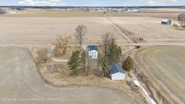 bird's eye view with a rural view