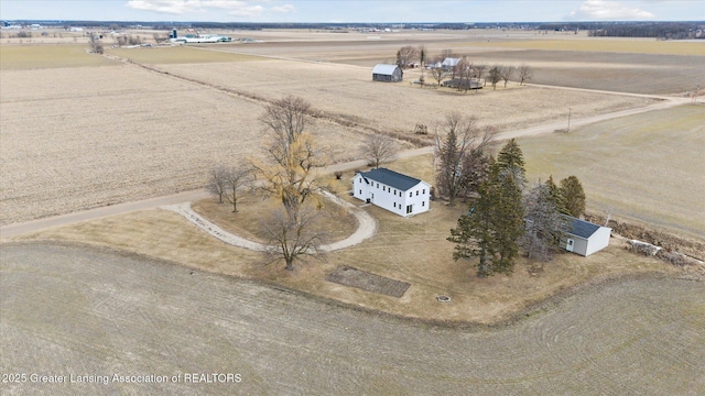 drone / aerial view with a rural view