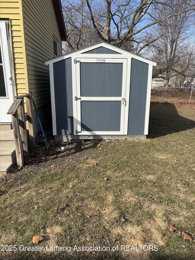 view of shed