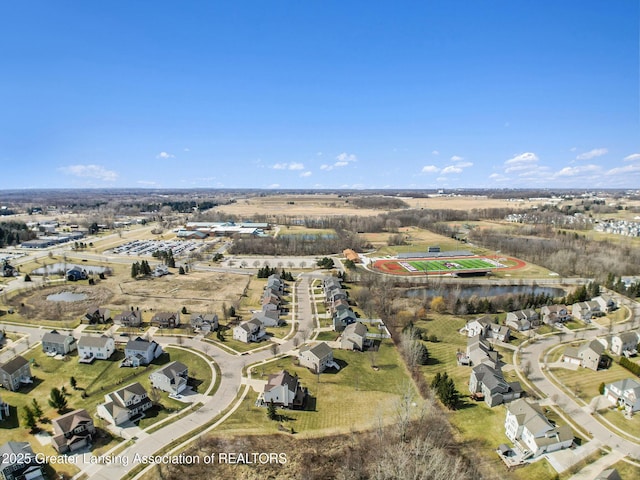 aerial view featuring a residential view