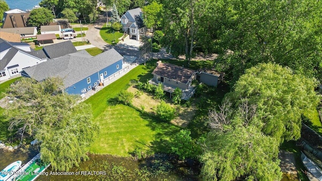 drone / aerial view with a residential view