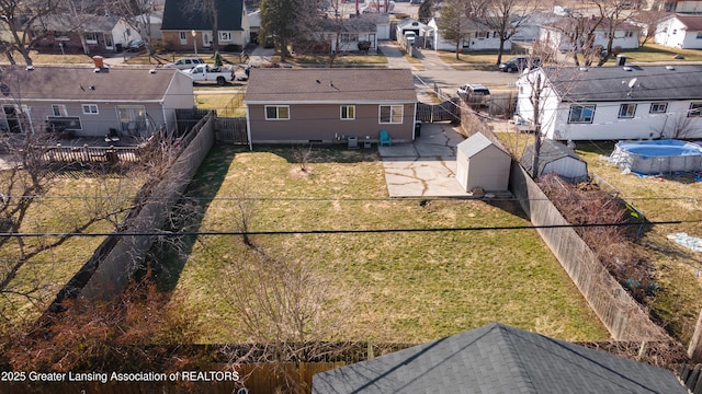 aerial view with a residential view