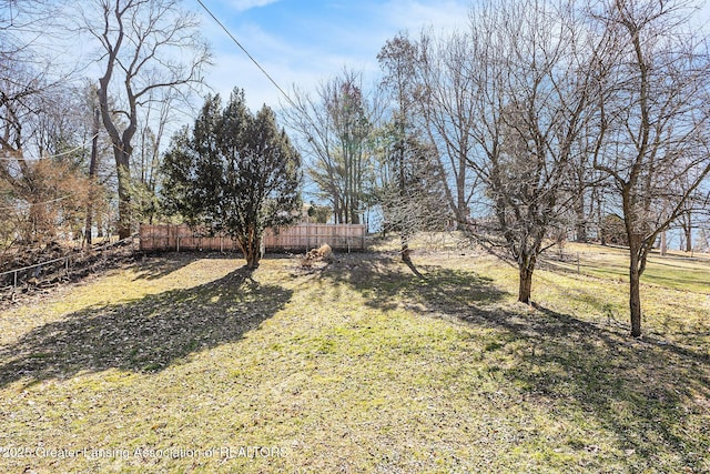 view of yard featuring fence