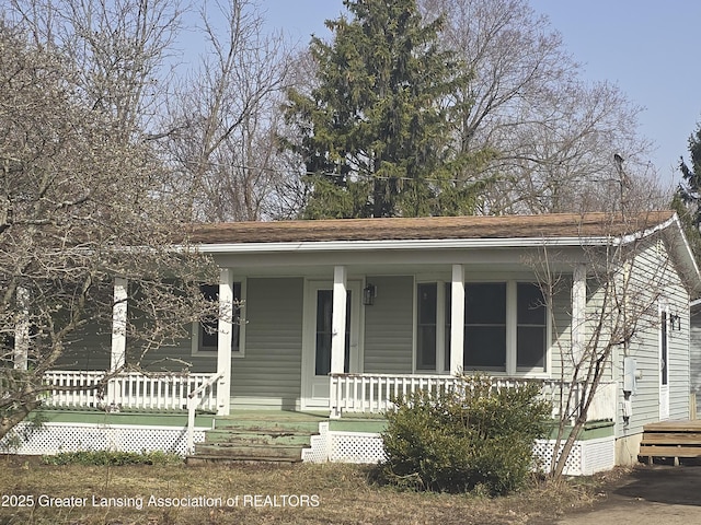 view of front of home with a porch