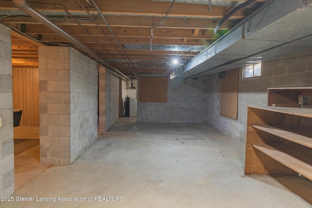 basement with washer / dryer