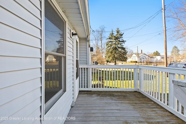 deck featuring a residential view