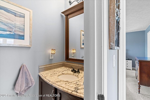 13305 Nelson, Bath, MI 48808 - bathroom featuring vanity and a textured ceiling