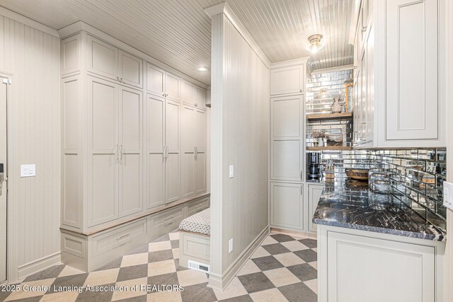 13600 Forest Hill Rd, Grand Ledge, MI 48837 - bar area featuring light floors, baseboards, wood ceiling, and recessed lighting