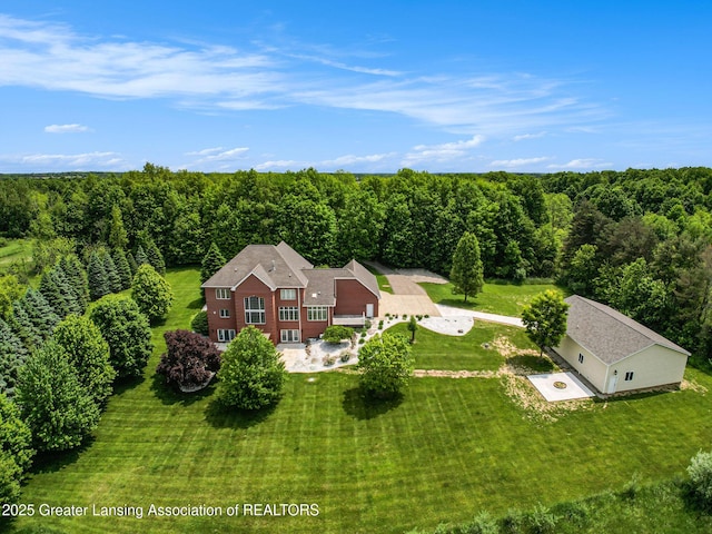 13600 Forest Hill Rd, Grand Ledge, MI 48837 - view from above of property with a forest