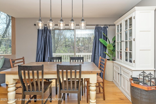 dining room featuring light wood-type flooring