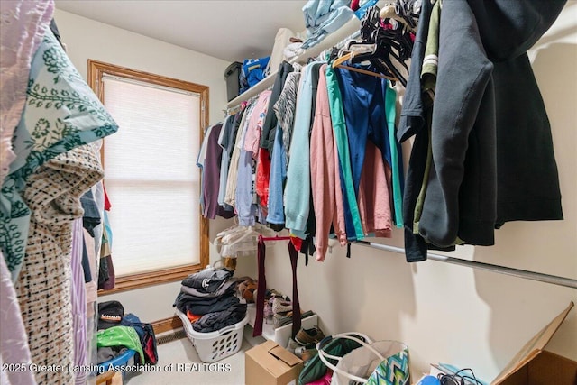 view of walk in closet