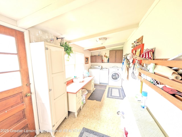 12302 Sandborn Rd, Portland, MI 48875 - kitchen with independent washer and dryer