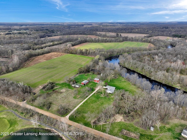 12302 Sandborn Rd, Portland, MI 48875 - bird's eye view featuring a water view and a rural view
