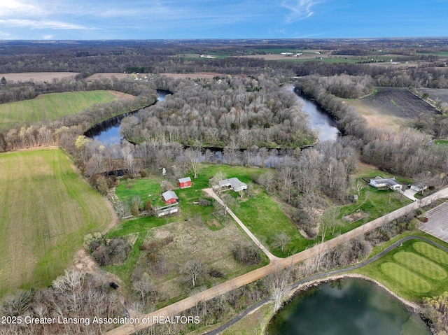 12302 Sandborn Rd, Portland, MI 48875 - birds eye view of property with a water view