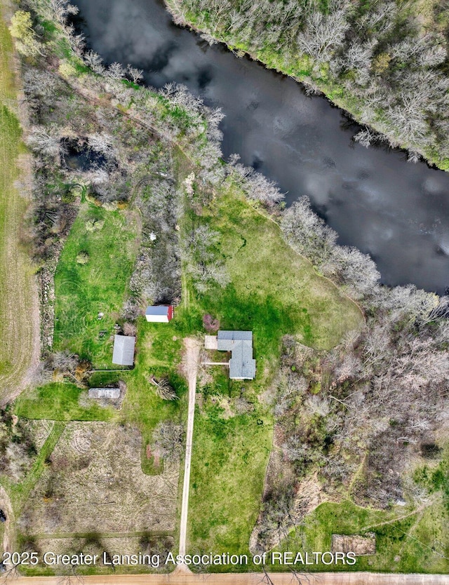 12302 Sandborn Rd, Portland, MI 48875 - bird's eye view with a water view