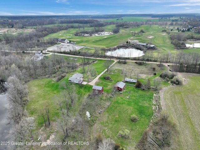 12302 Sandborn Rd, Portland, MI 48875 - bird's eye view with a water view and a rural view