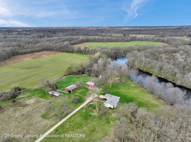 12302 Sandborn Rd, Portland, MI 48875 - bird's eye view featuring a water view and a rural view