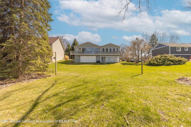 9605 Jason Rd, Laingsburg, MI 48848 - view of yard featuring a balcony and a garage