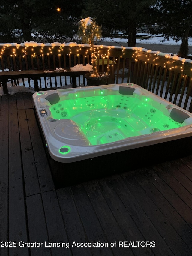 1970 Hollowbrook Dr, Holt, MI 48842 - wooden terrace featuring hot tub deck surround