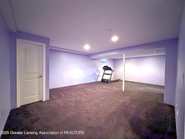 1970 Hollowbrook Dr, Holt, MI 48842 - finished basement with recessed lighting and carpet flooring