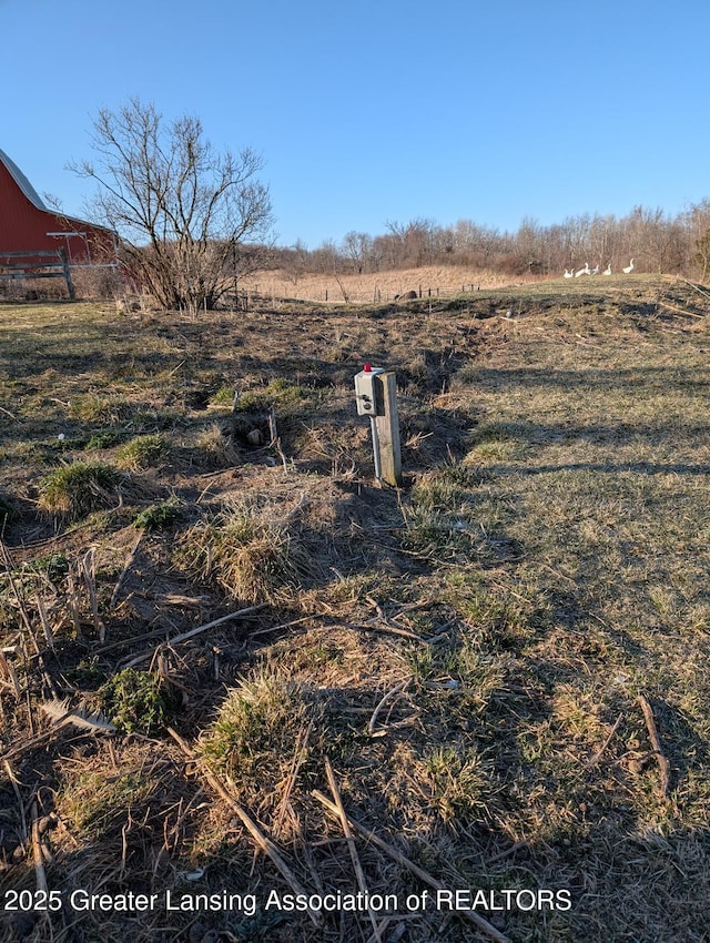 view of yard featuring a rural view