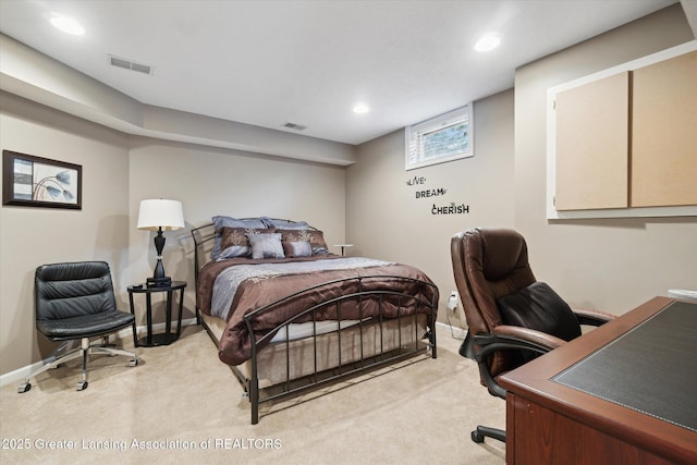 5810 Caleta Dr, Lansing, MI 48911 - bedroom with light colored carpet, recessed lighting, and baseboards