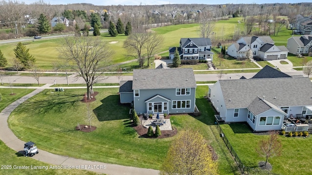 aerial view with a residential view
