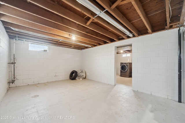 below grade area with washer / clothes dryer