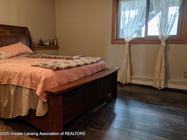 bedroom featuring dark wood finished floors