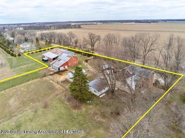 11100 Anderson Rd, Litchfield, MI 49252 - view of rural area with property parcel outlined