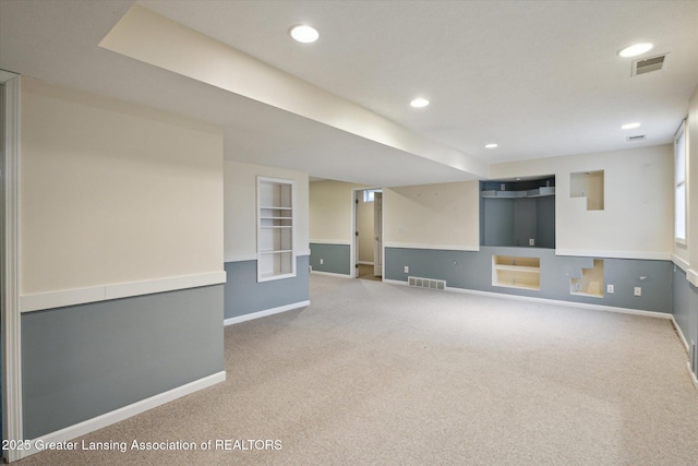 3430 Hawthorne Woods Pkwy, Dewitt, MI 48820 - finished below grade area with baseboards, carpet, visible vents, and recessed lighting