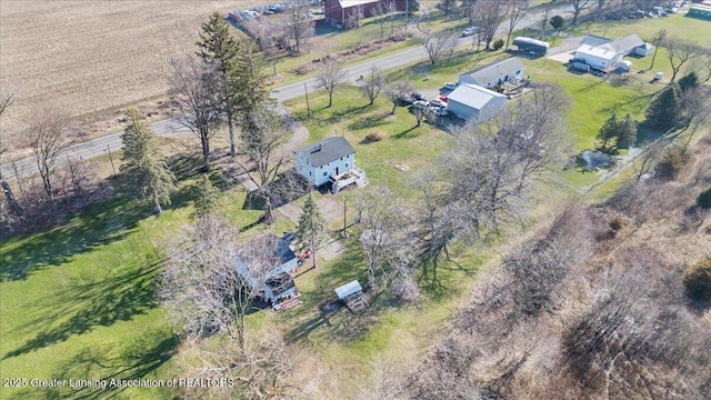aerial view with a rural view