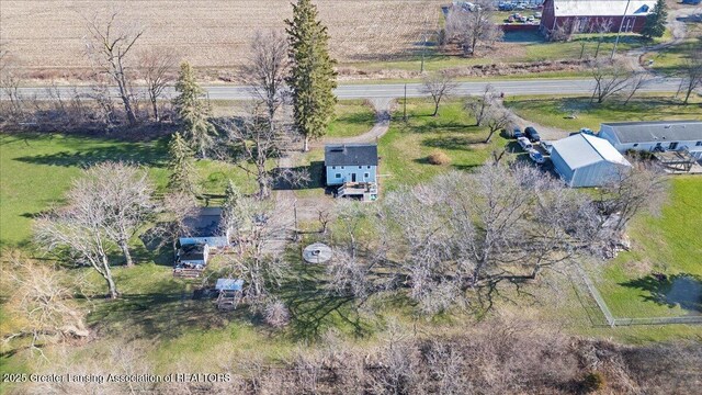 drone / aerial view with a rural view