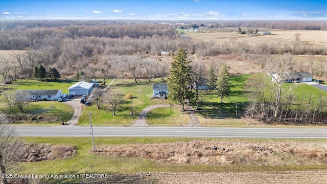 bird's eye view featuring a rural view