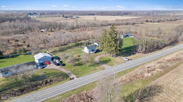 bird's eye view with a rural view