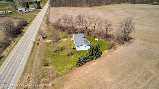 aerial view featuring a rural view
