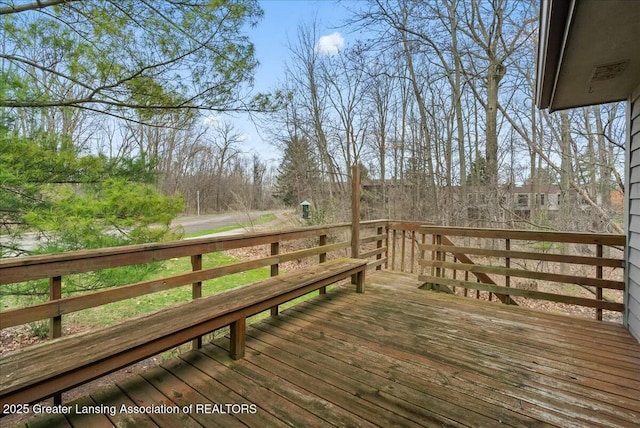 view of wooden deck