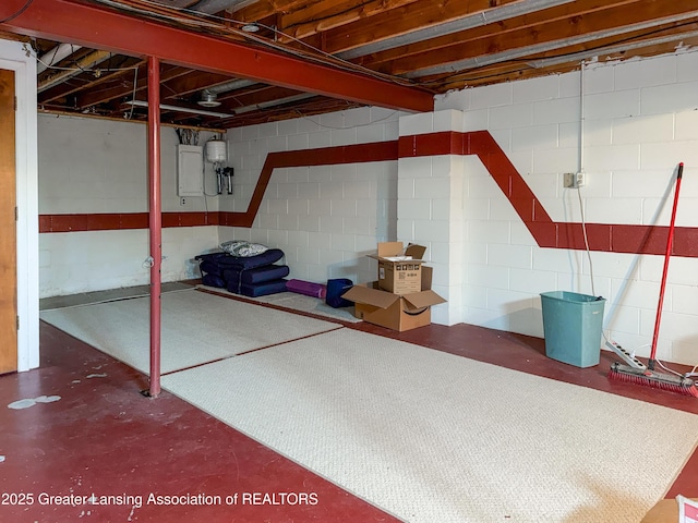 515 N Putnam St Unit B, Williamston, MI 48895 - unfinished below grade area with electric panel