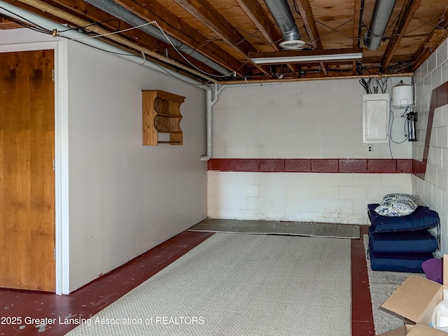 515 N Putnam St Unit B, Williamston, MI 48895 - unfinished below grade area featuring electric panel