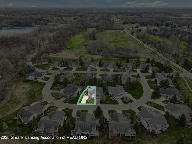 4163 Hamlet Cv, Bath, MI 48808 - drone / aerial view with a water view and a residential view