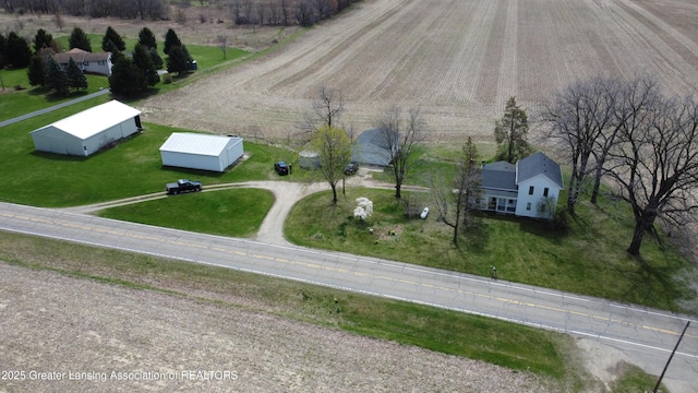 drone / aerial view with a rural view