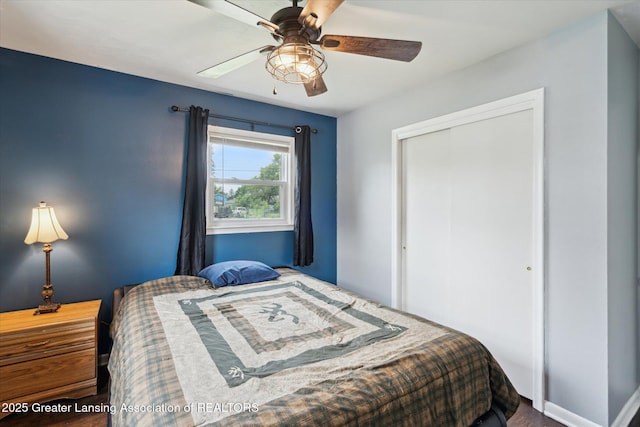 3427 W Jolly Rd, Lansing, MI 48911 - bedroom with a closet and ceiling fan